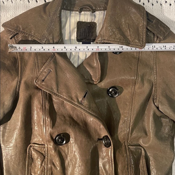 GAP genuine Leather Double-Breasted Jacket size small women button up - Picture 4 of 8
